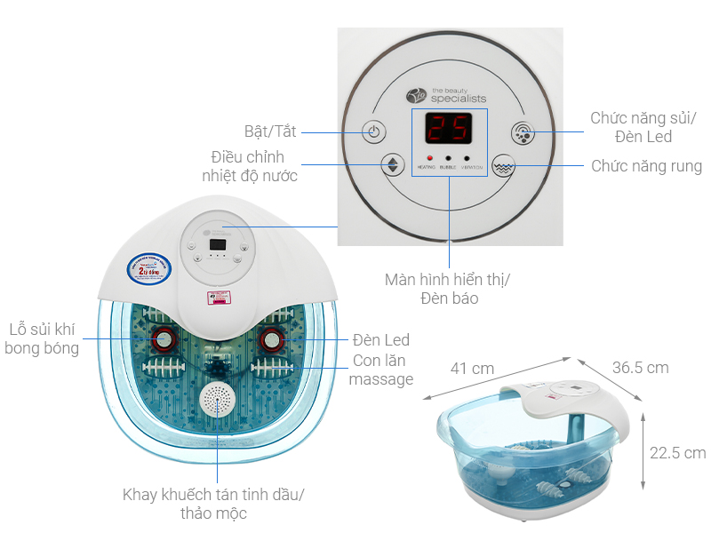 Cấu tạo của bồn ngâm chân Rio FTBH5